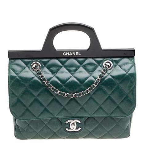 chanel green crinkled quilted bag|pre owned chanel bag.